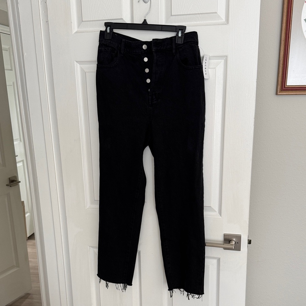 PacSun Women’s Black High Rise Button-Fly Straight Leg Jeans